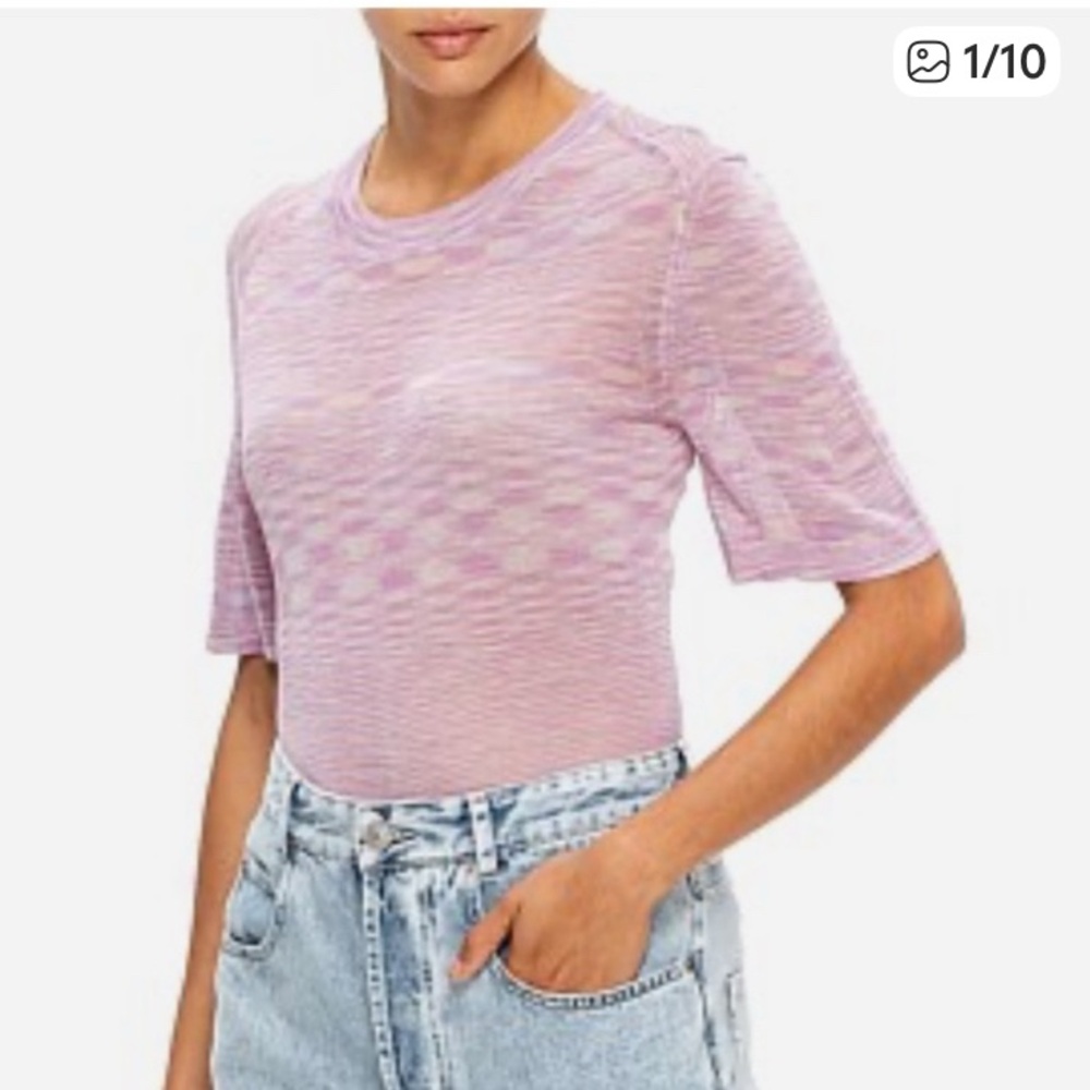 Last Call! Marant Lilac Purple SHORT Sleeve Intarsia Rayon Has Minor Boo Boo